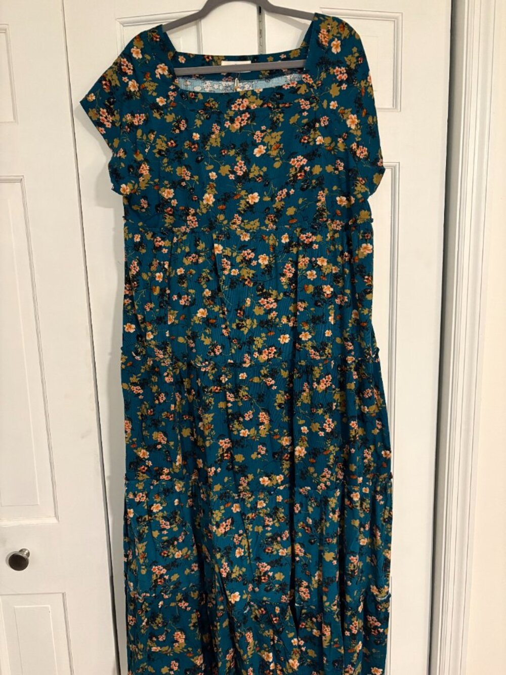 NATURAL LIFE Berkley Maxi Corduroy Dress Teal XL - Picture 2 of 6